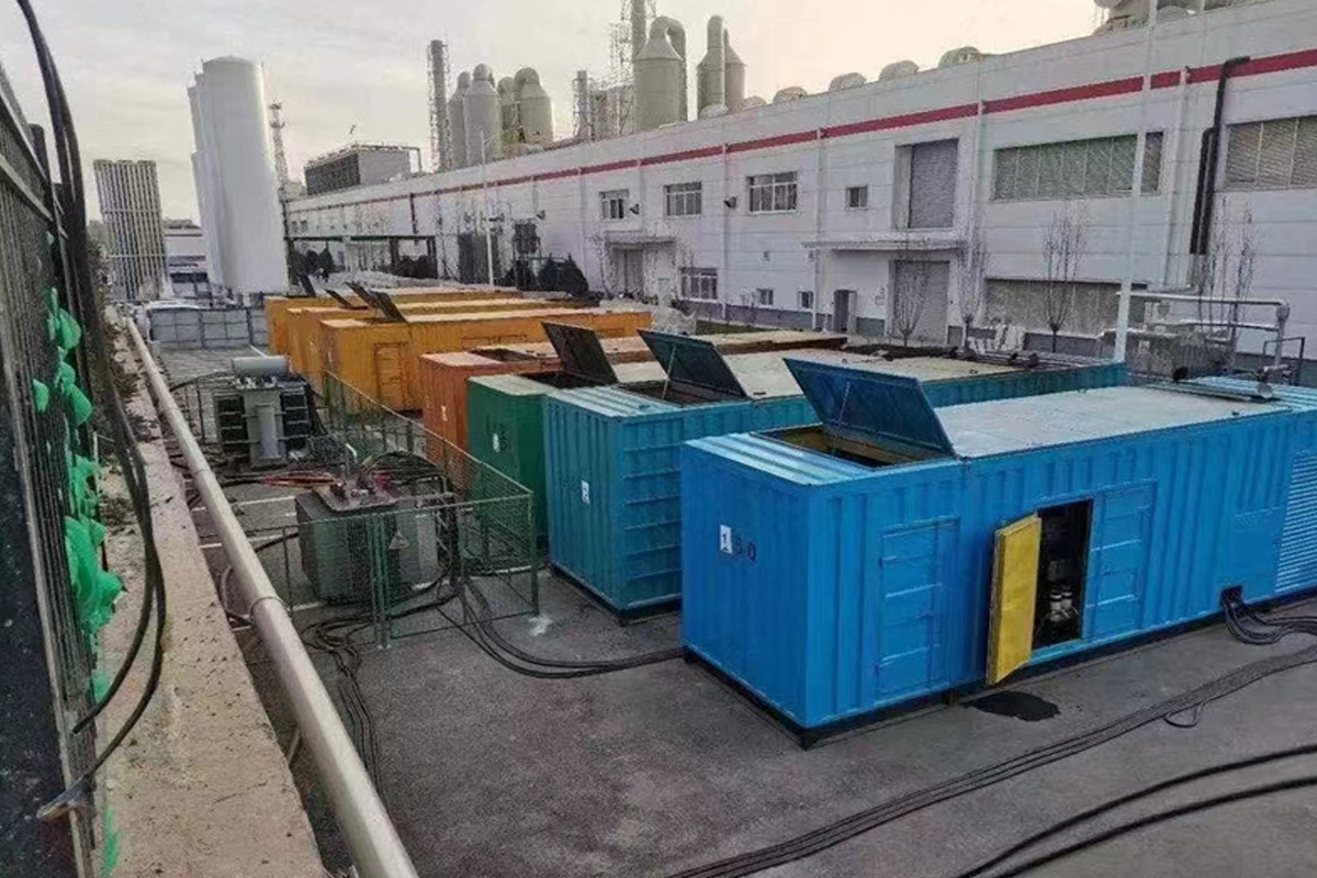 二七发电机租赁施工现场